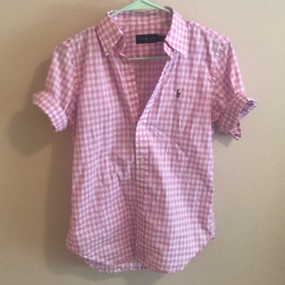 Polo Ralph Lauren Pink Gingham Short Sleeve S